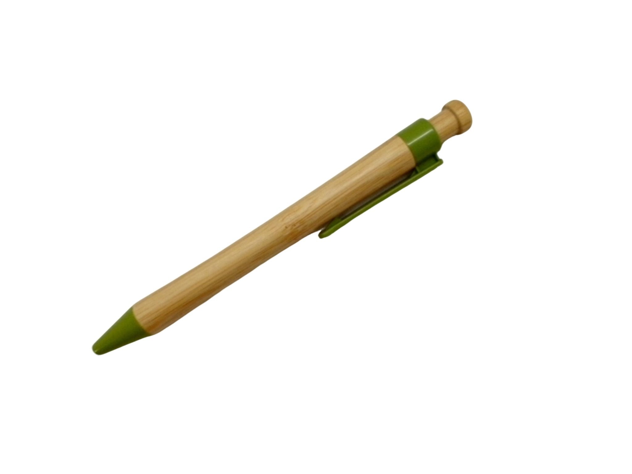 Bamboo Barrel Blue Ink Retractable Ballpoint Pen - Brantford Surplus