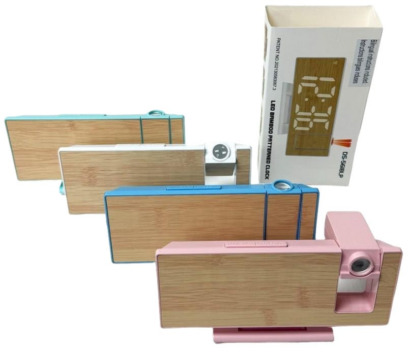Bamboo LED Digital Alarm Clock - Multi - Function Wood Clock - Brantford Surplus