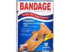 Bandage - fabric knuckle and fingertip Assorted 12 pc - instant aid - Brantford Surplus