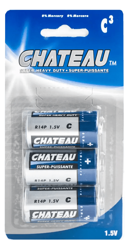 Batteries C 3pk. Super Heavy Duty Chateau - Brantford Surplus