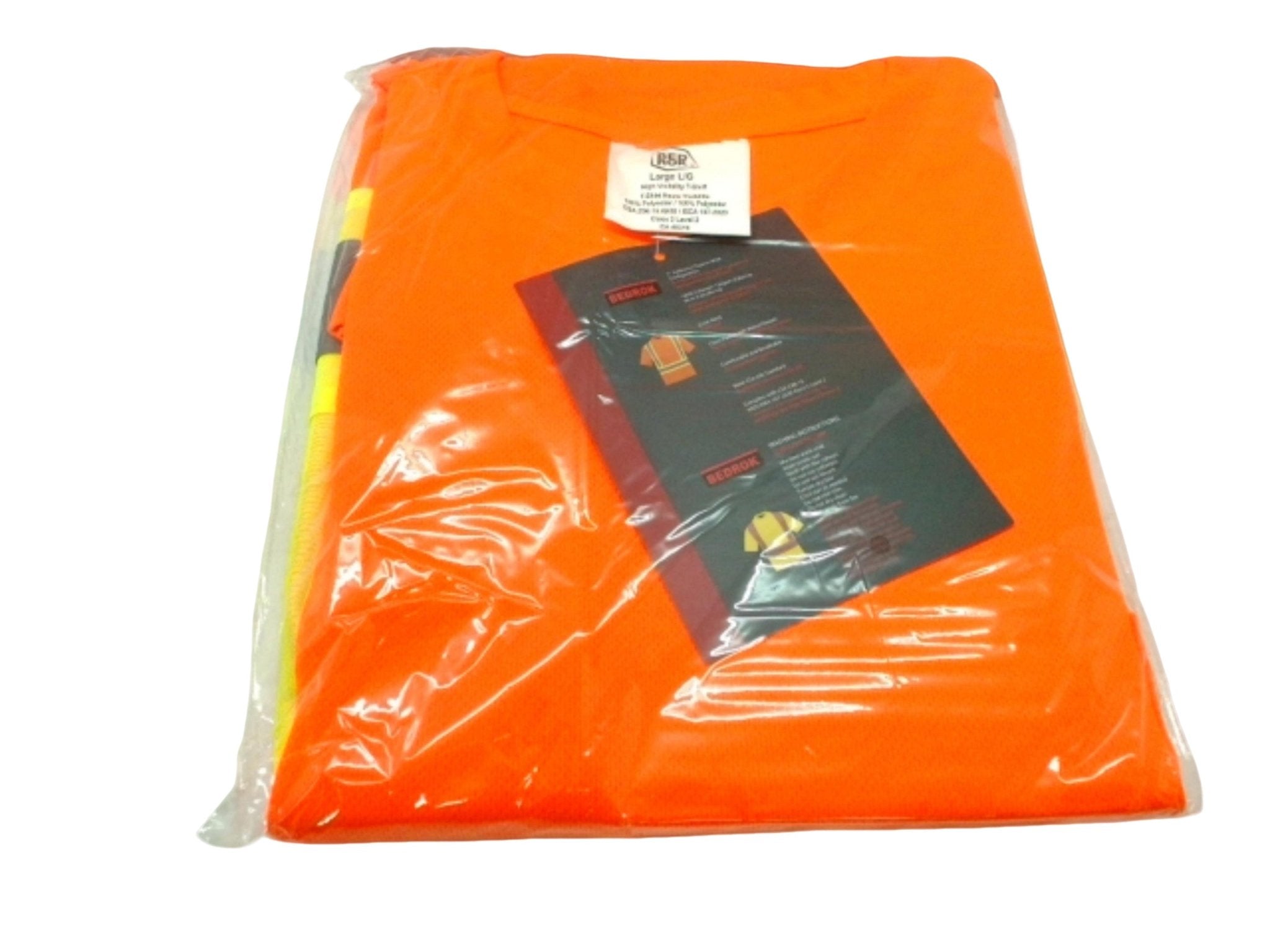 Bedrok Hi - Vis Orange Safety T-Shirt Large - Brantford Surplus