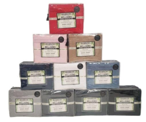 Bellisimo Bamboo King Sheet Set - Solid Colors Bedding - Brantford Surplus