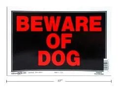 BEWARE OF DOG SIGN 8X12" MADE IN USA - Brantford Surplus
