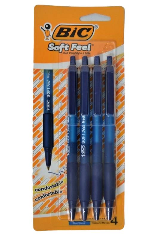 BIC Blue Retractable Ballpoint Pens 4 - Pack - Brantford Surplus