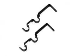 Black Double Extendable Curtain Bracket Set - Brantford Surplus