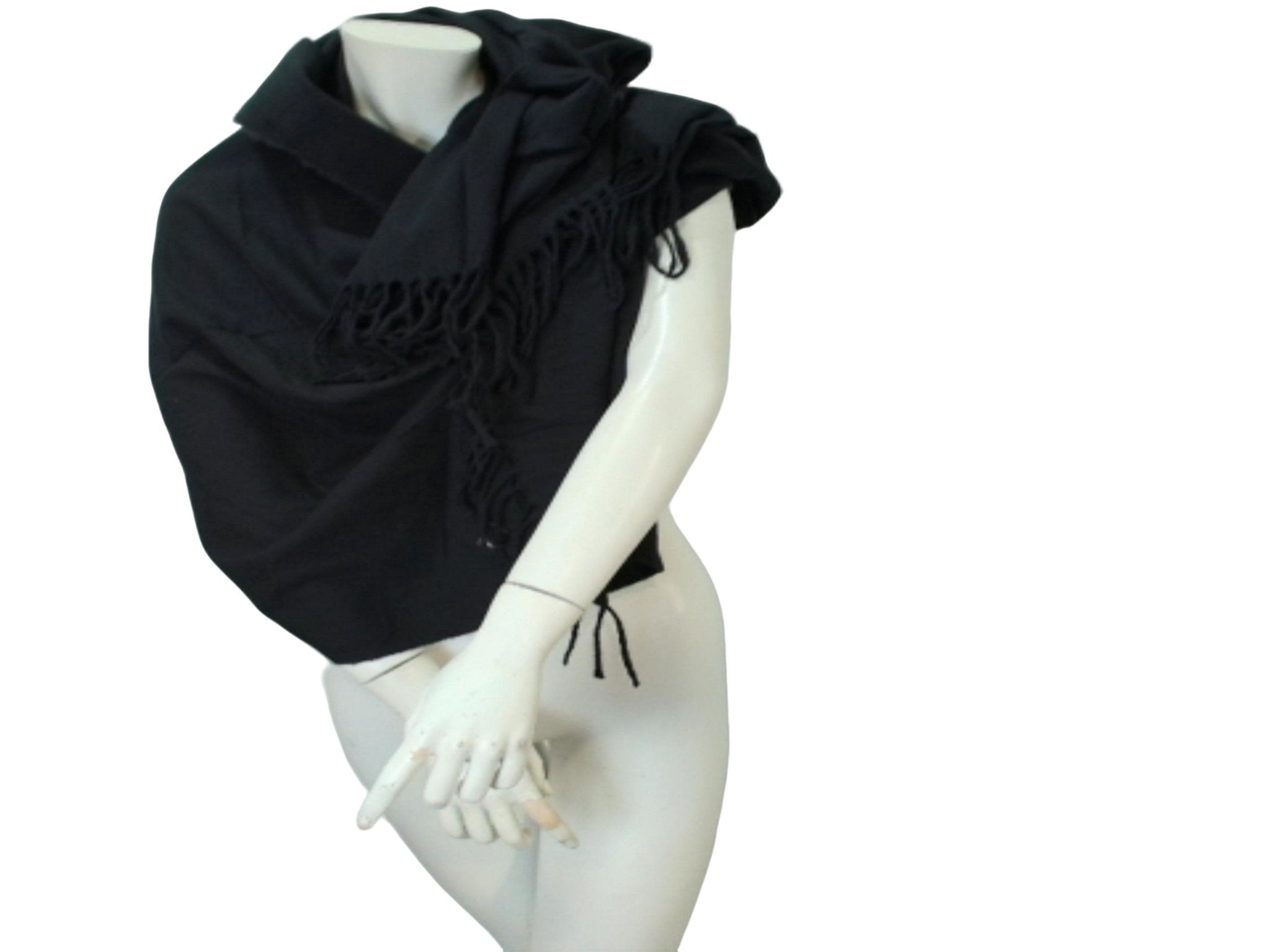 Black Pashmina Scarf - Soft Lightweight Wrap Shawl - Brantford Surplus