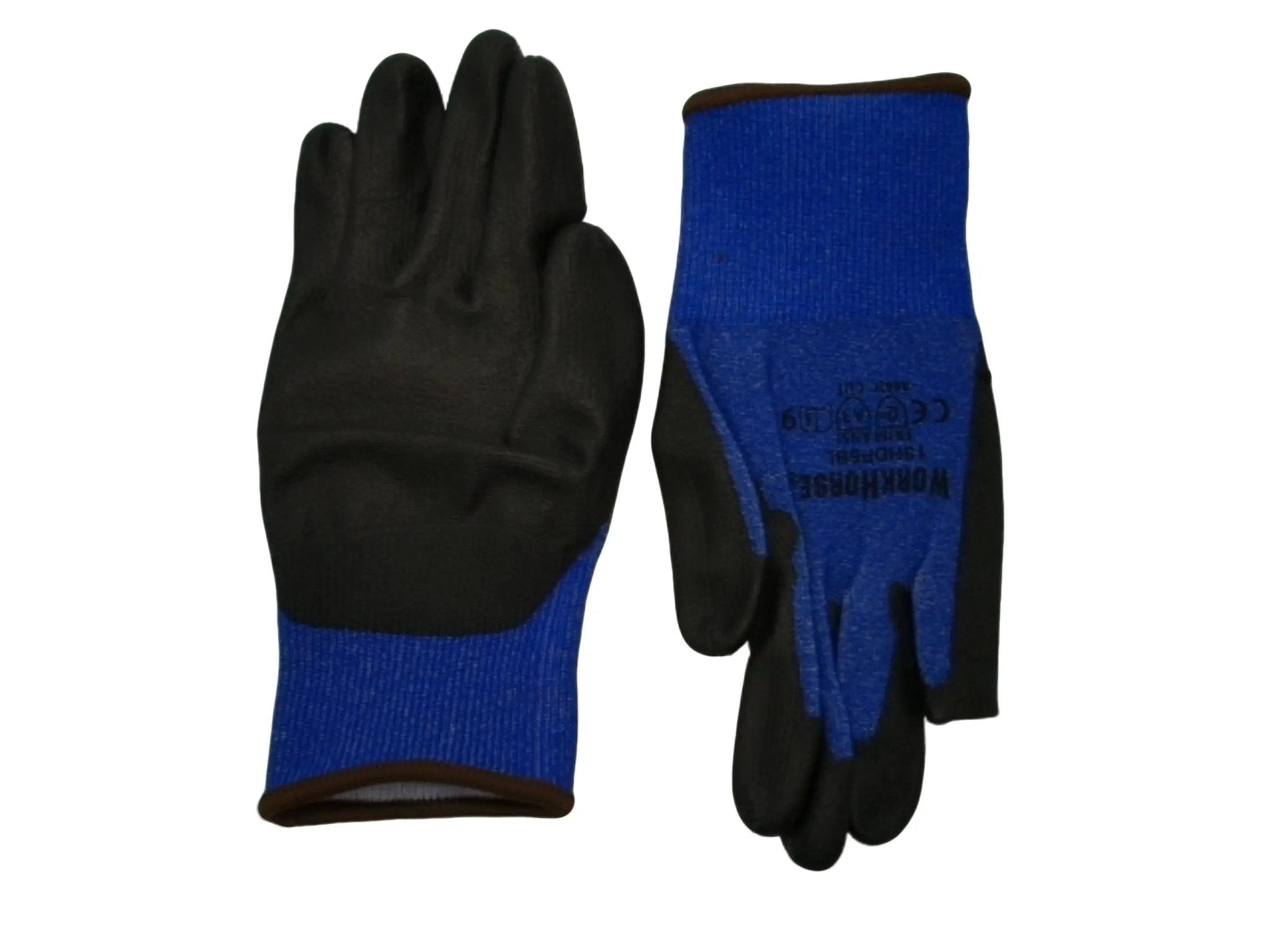 Blue HDPE - Dipped Work Gloves, Large - Workhorse Brand - Brantford Surplus