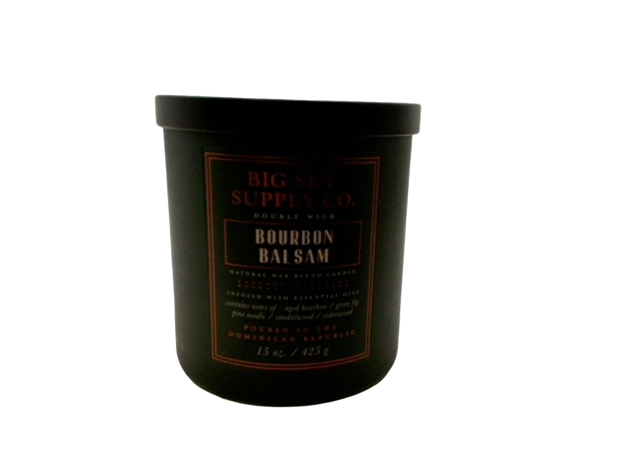 Bourbon Balsam Soy Candle 15oz - Big Sky Supply - Brantford Surplus