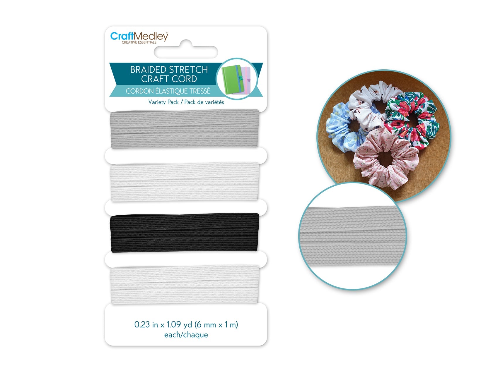 Braided Stretch Craft Cord - 6mm x 4m Pack - Brantford Surplus