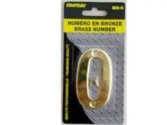 Brass House Number 0 3 inch - Brantford Surplus
