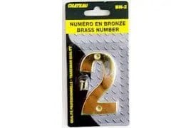 Brass House Number 2 3 inch - Brantford Surplus