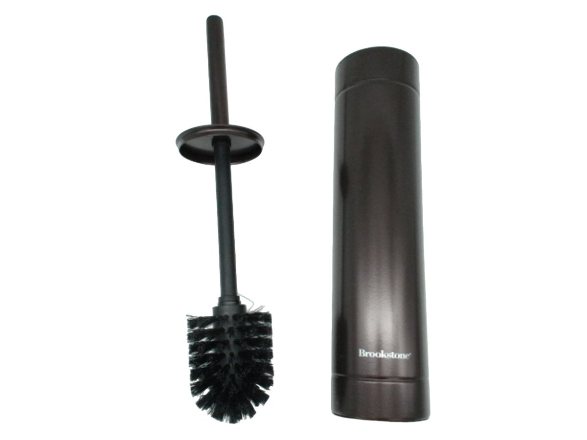Bronze Toilet Brush with Holder - Brookstone Bathroom Cleaner - Brantford Surplus