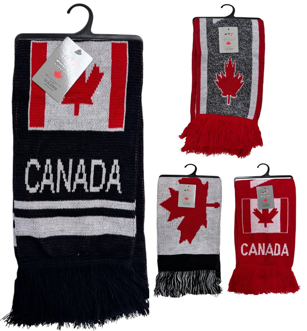 Canada Maple Leaf Scarf - Soft Winter Accessory - Brantford Surplus