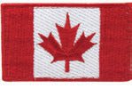 Canadian Flag Iron - On Patch - 3.25x2 Inch Badge - Brantford Surplus