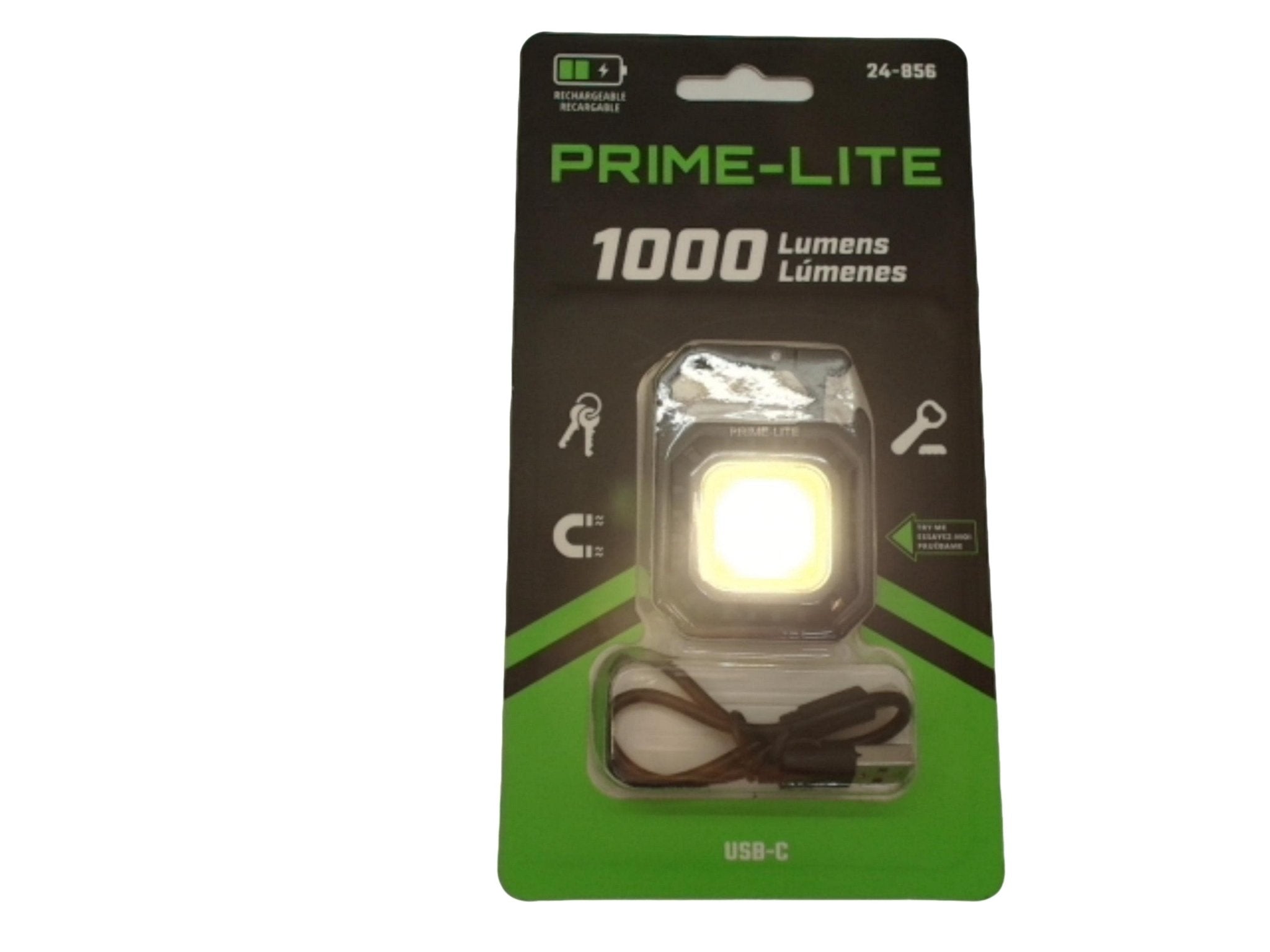 Carabiner flashlight - rechargeable with can opener 10W COB 1000 lumens magnetic stand - Brantford Surplus