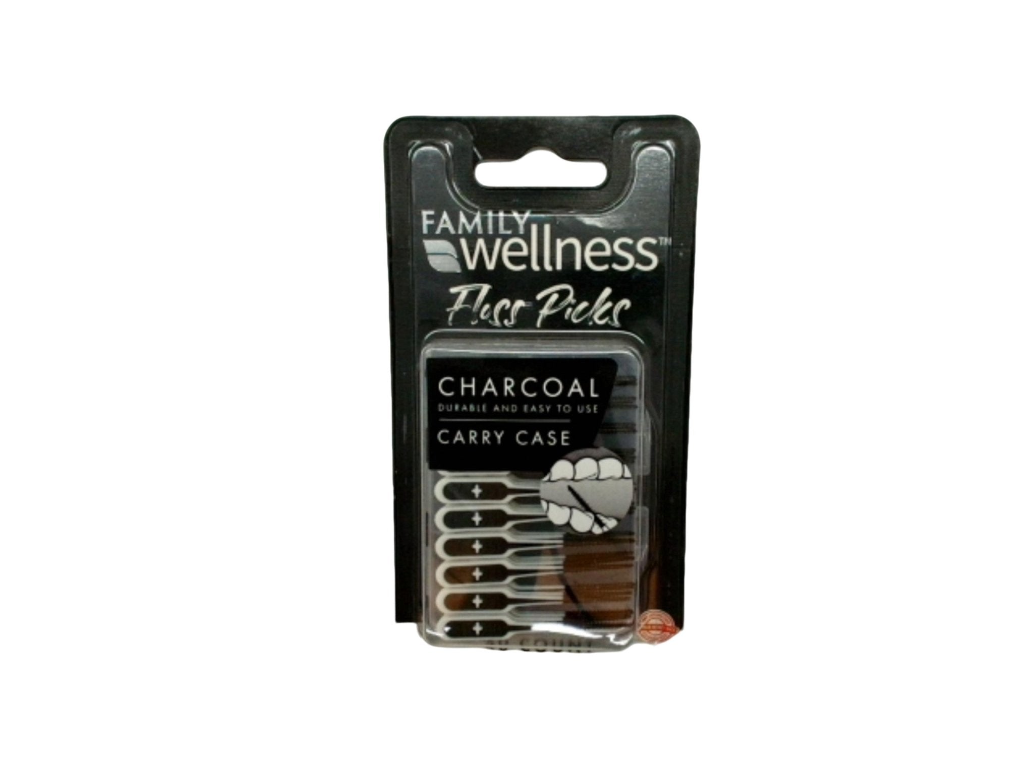 Charcoal Floss Picks with Case - Family Wellness 40 Pack - Brantford Surplus
