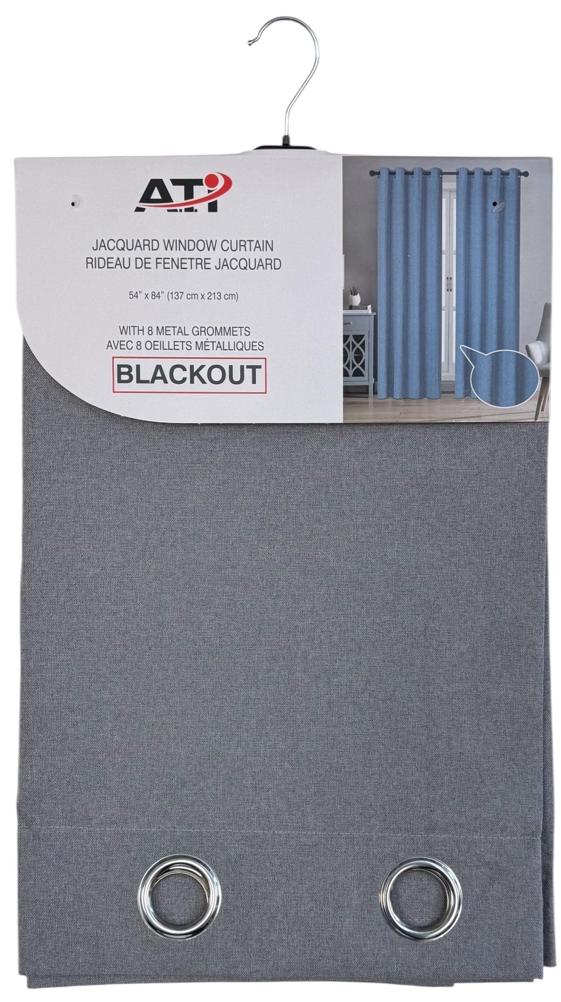 Charcoal Linen Blackout Curtain 54x84" - Full Size - Brantford Surplus