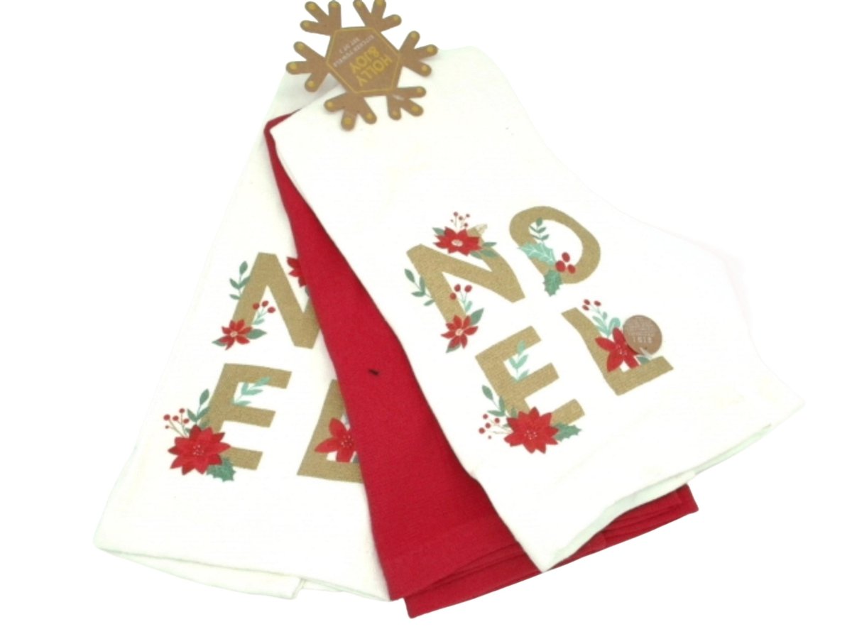 Christmas Kitchen Towels Set of 3 - Holly & Joy - Brantford Surplus