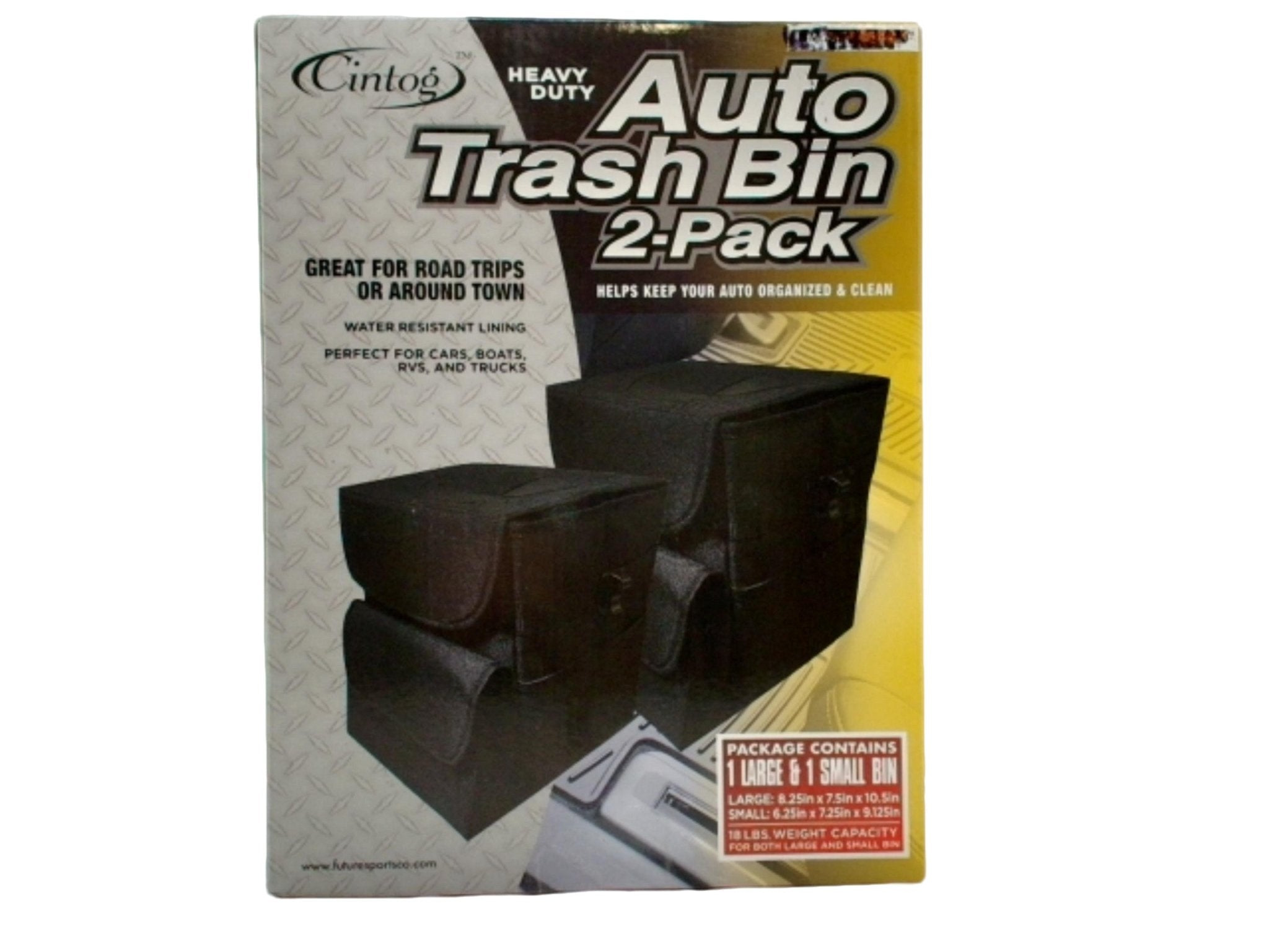 Cintog Heavy Duty Car Trash Bin 2 - Pack Auto Organizer - Brantford Surplus