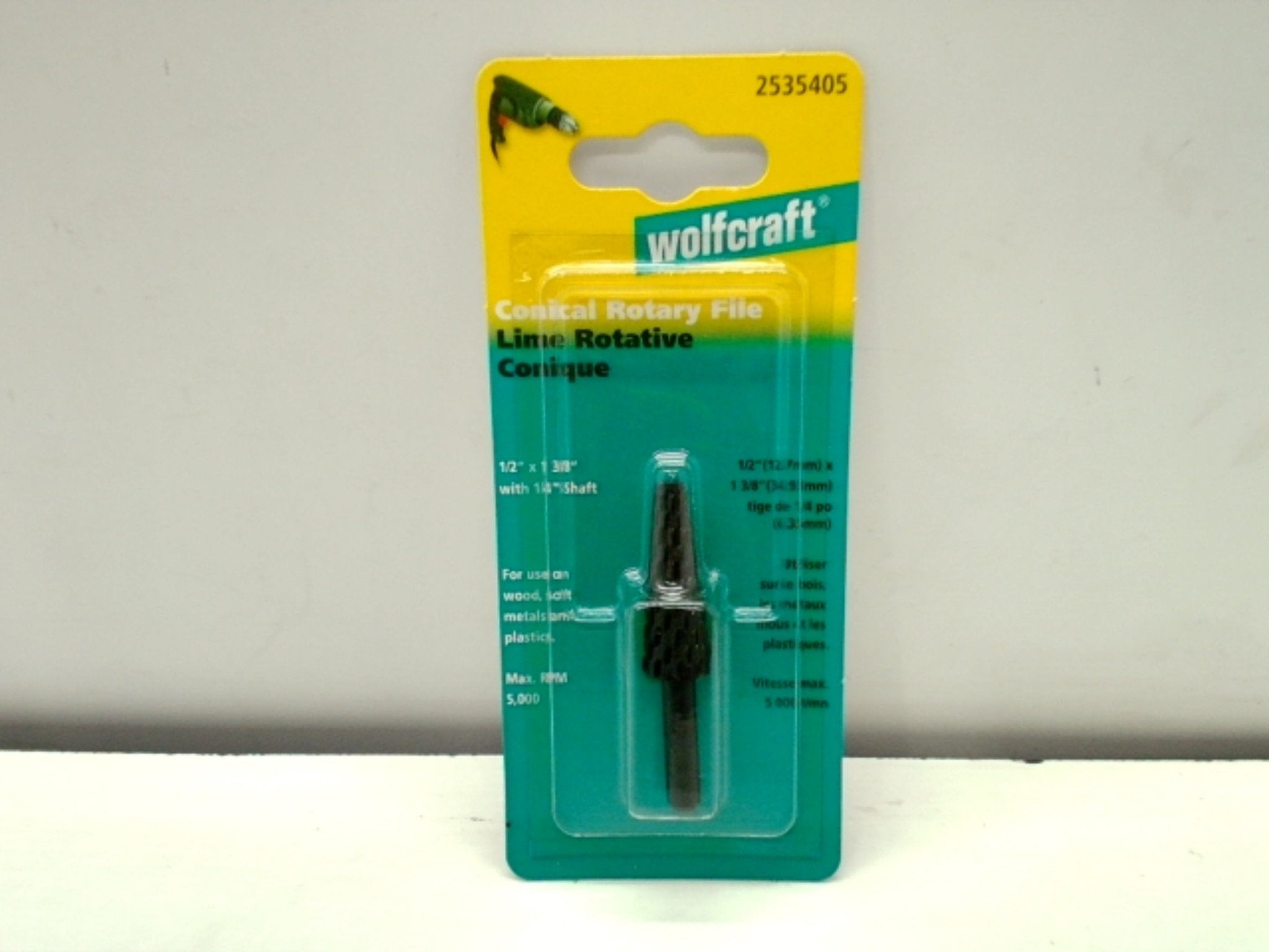 Conical Rotary File 1/2" X 1 3/8" Wolfcraft 1/4" Shaft - Brantford Surplus