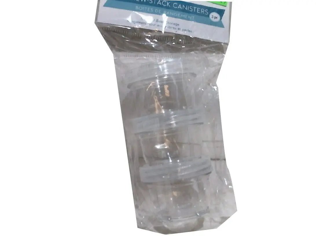 Craft/Bead Storage Screw - Stack Canisters x3 - Brantford Surplus