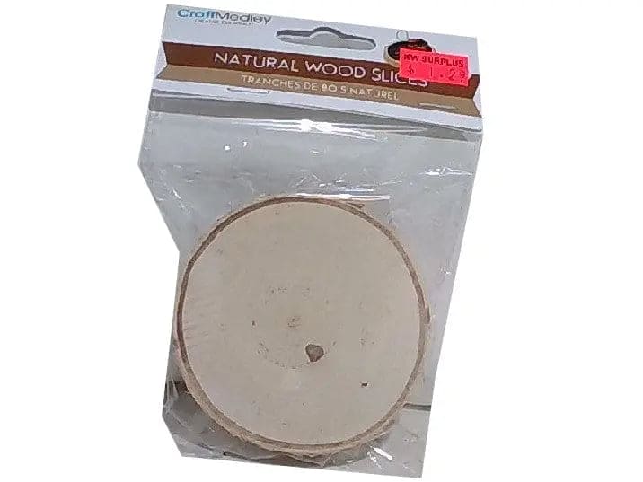 Craftwood 6cm. - 7cm. Natural Birch Slices 2pc. - Brantford Surplus