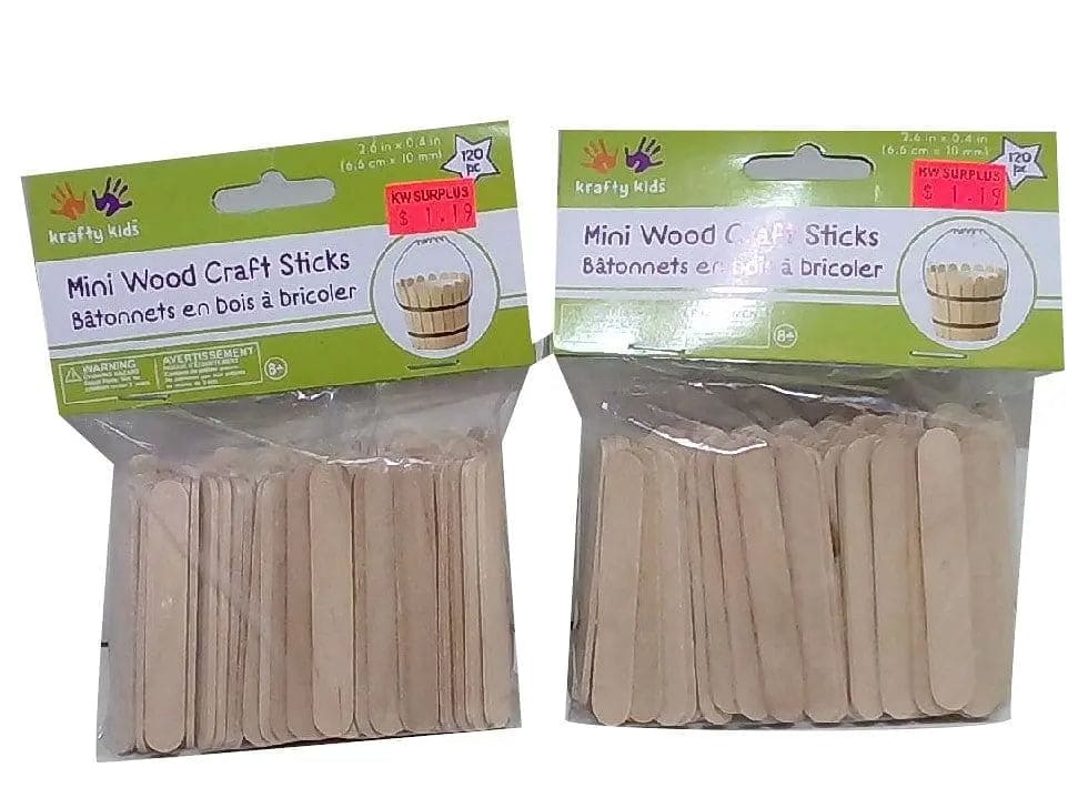 Craftwood Mini Craft Sticks 120pk. Natural - Brantford Surplus