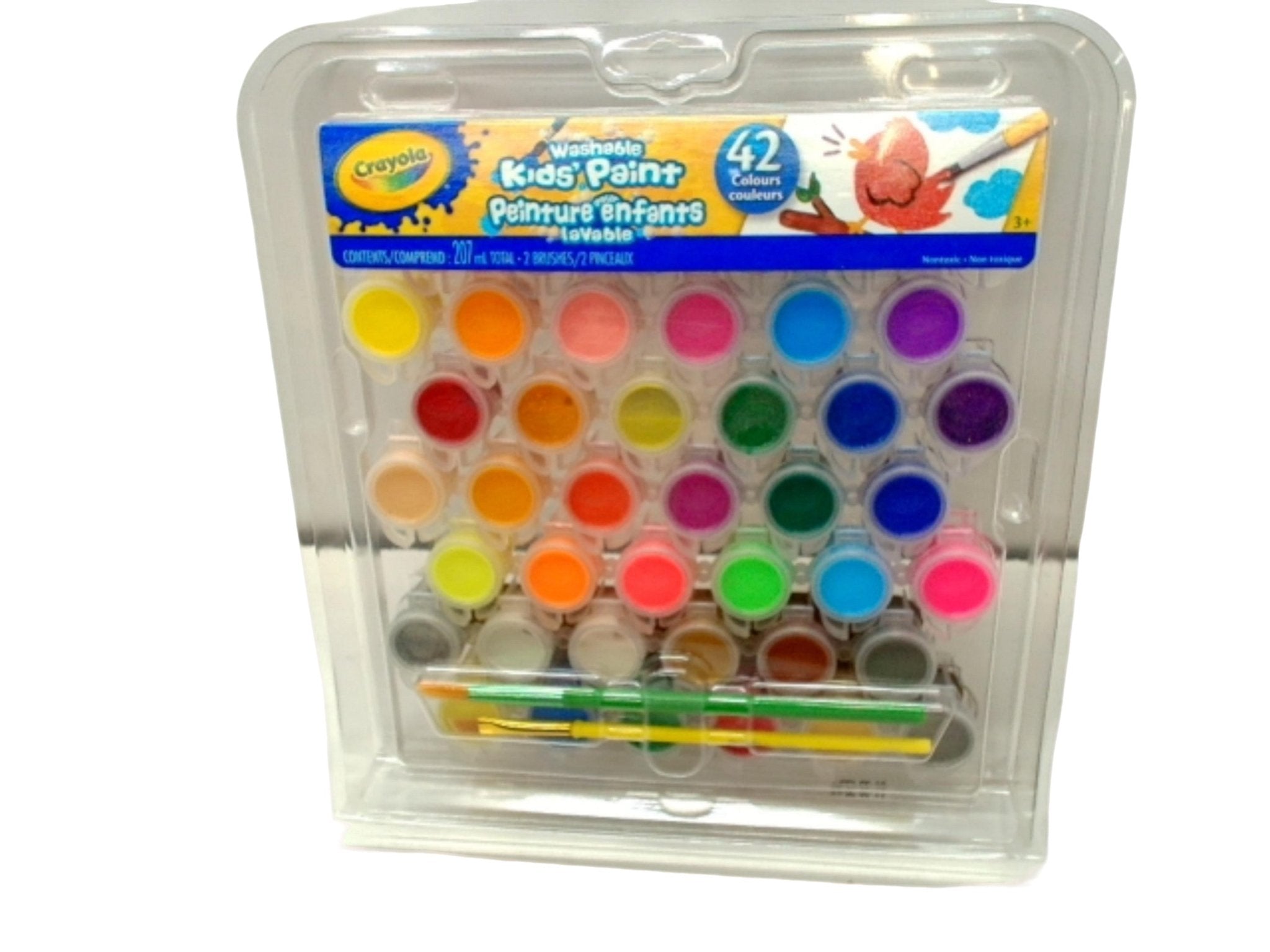 Crayola Kids Washable Paint Set - 42 Color Brushes - Brantford Surplus