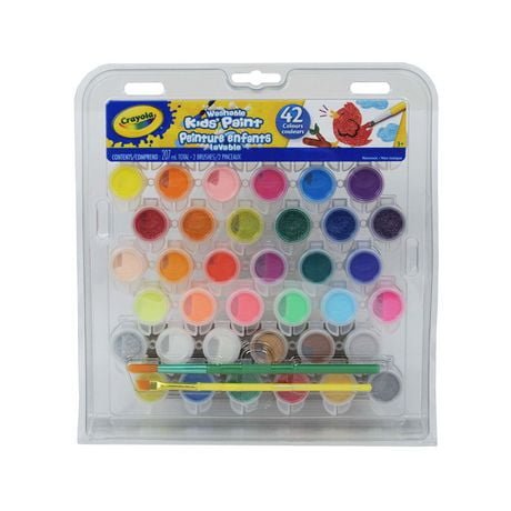Crayola Kids Washable Paint Set - 42 Color Brushes - Brantford Surplus