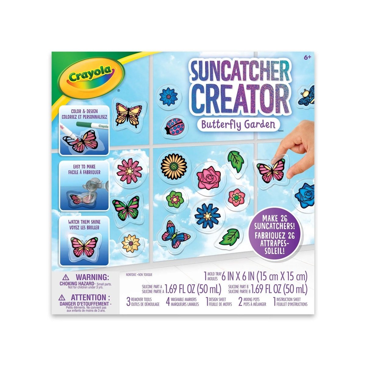 Crayola Suncatcher Kit - Butterfly Garden Kids Craft Set - Brantford Surplus
