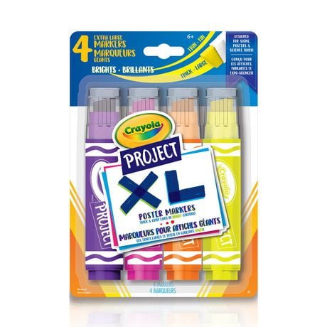 Crayola XL Poster Markers - 4 Assorted Colors Set - Brantford Surplus