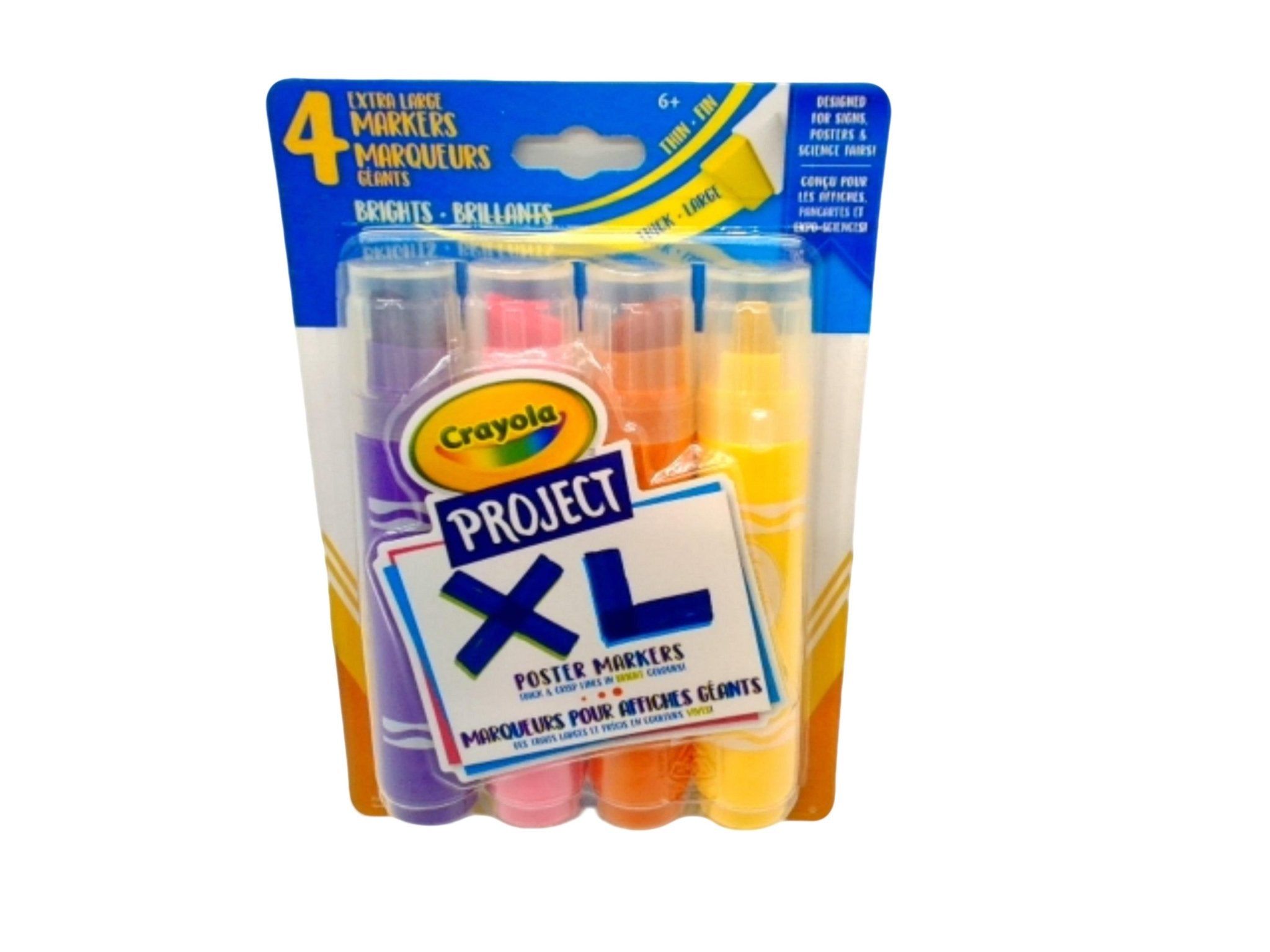 Crayola XL Poster Markers - 4 Assorted Colors Set - Brantford Surplus