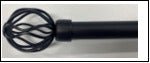 curtain rod Black extendable "round twisted '' 3/4" diam ,84'' x 156 inch - Brantford Surplus