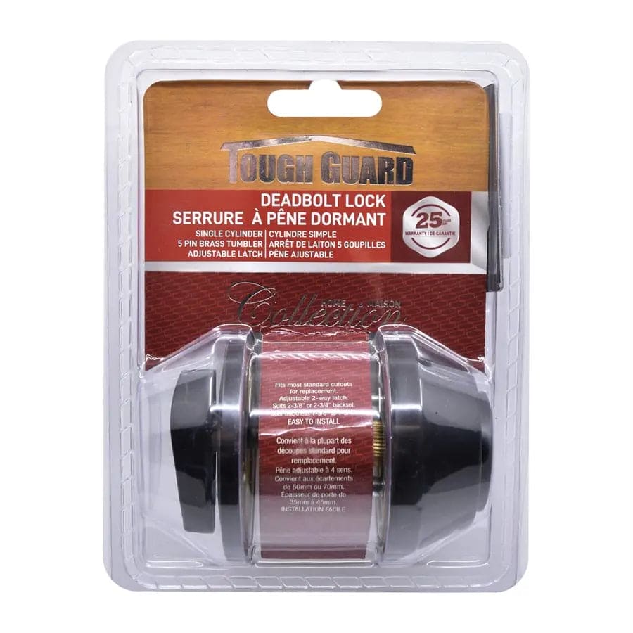 Deadbolt Single Cylinder Black - Brantford Surplus