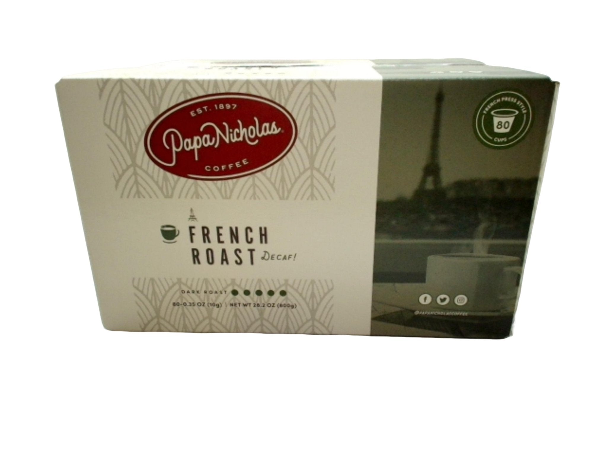 Decaf French Roast Coffee Pods 80ct - Papa Nicholas - Brantford Surplus
