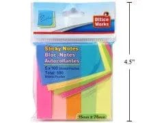 DESK TECH, 100 SHEET ADHESIVE MEMO,5 - PACK, 76x15mm - Brantford Surplus