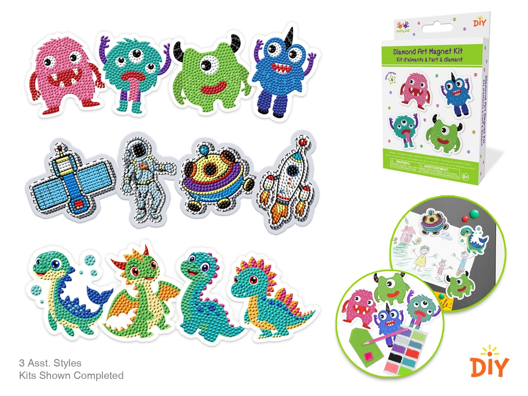 Diamond Art Fridge Magnet Kit - Fads For Lads 8cm - Brantford Surplus