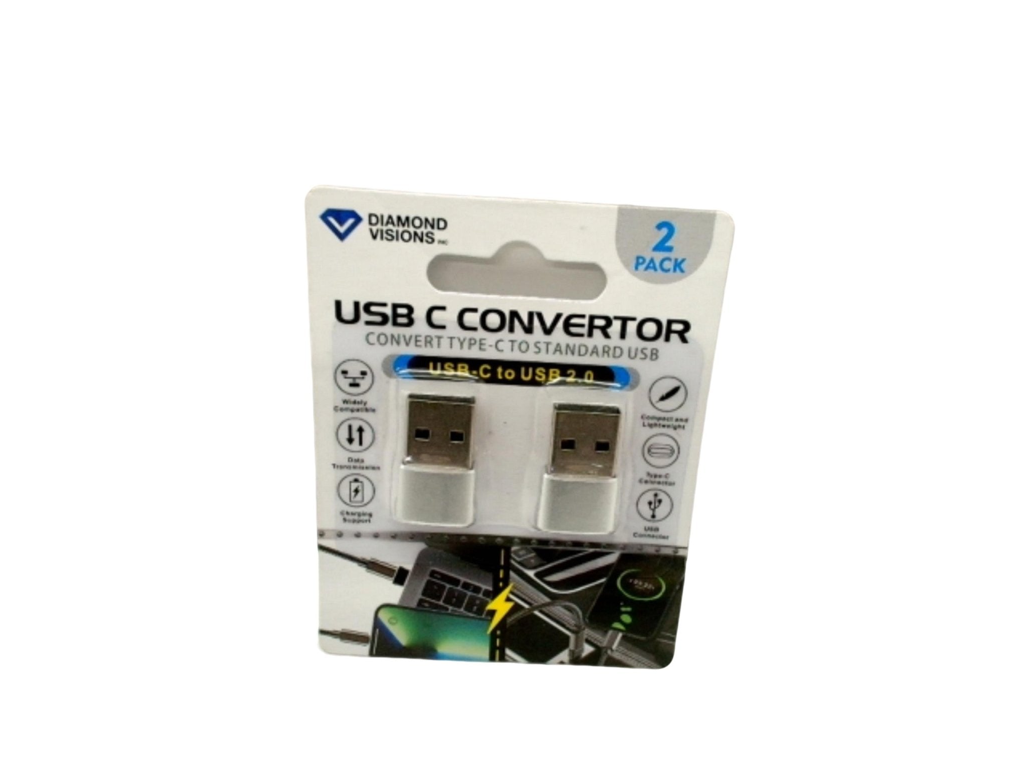 Diamond Visions USB C Adapter Set - 2 Pack Converter - Brantford Surplus