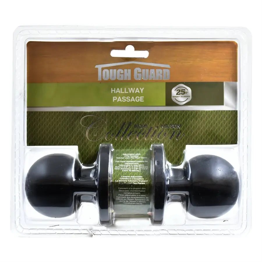 Door Lock Knob Passage Black - Brantford Surplus