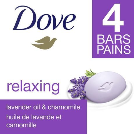 Dove Moisturizing Lavender Chamomile Bar Soap 4 - Pack - Brantford Surplus