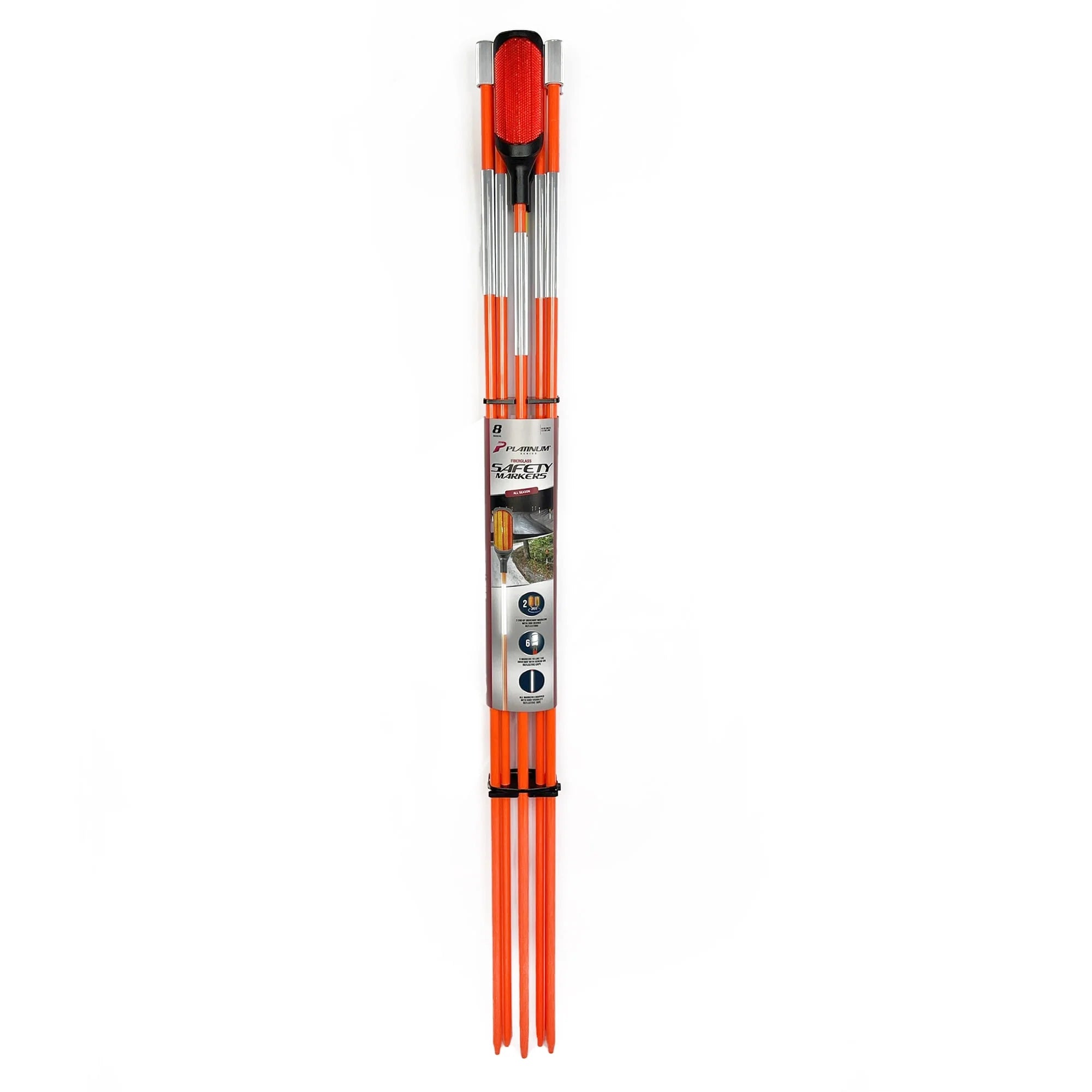 Fiberglass Driveway Safety Markers 46-Inch 8 Pack - Platinum Series
