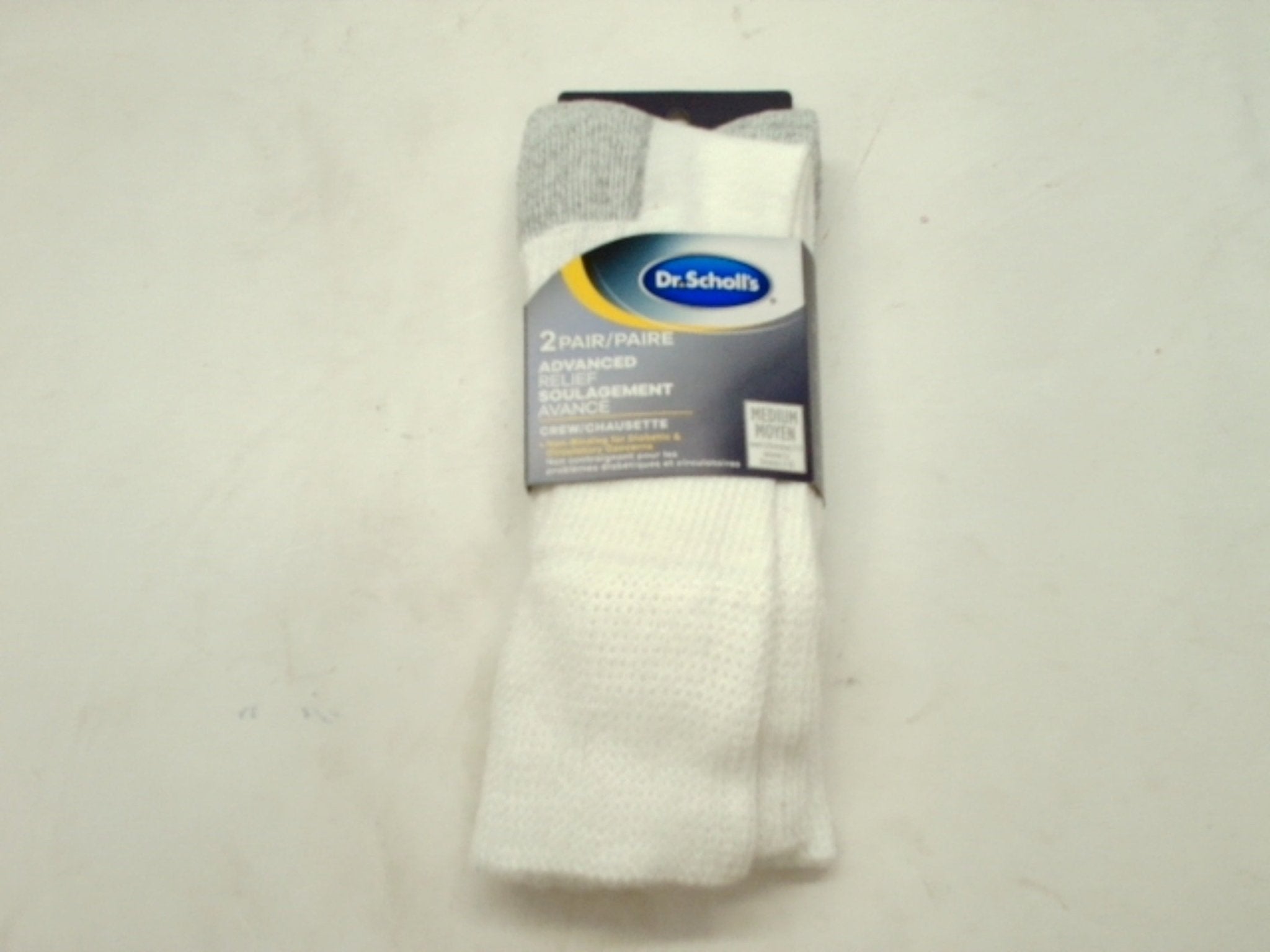 Dr. Scholl's Diabetic Socks Men's Medium White 2 - Pack - Brantford Surplus