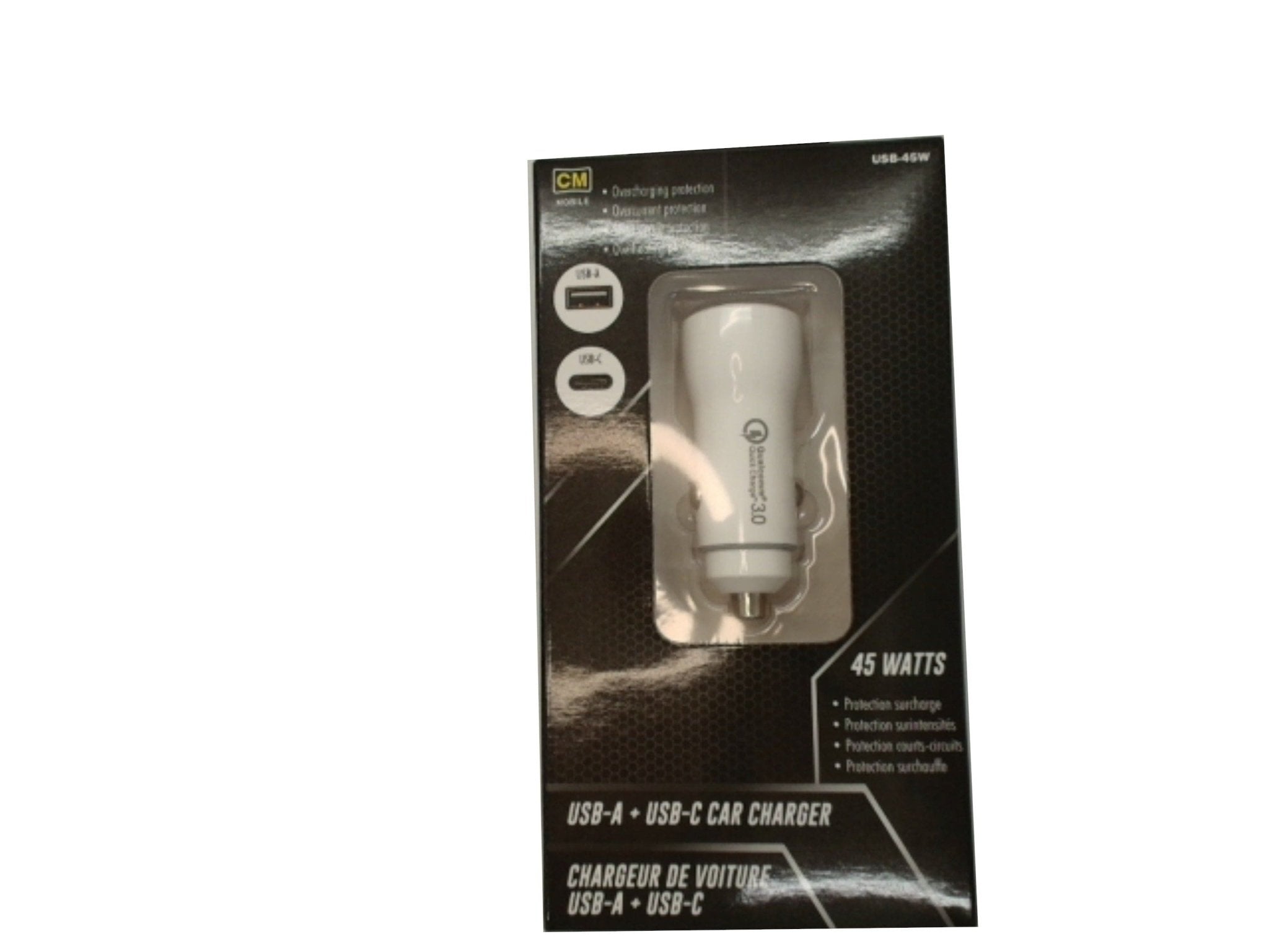 Dual car charger 2 in 1 USB - A USB - C - Brantford Surplus