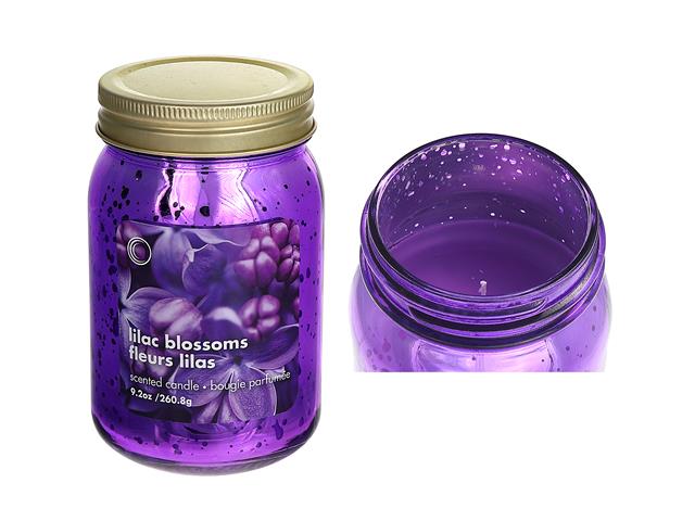 Electroplated Lilac Blossoms Mason Jar Candle 9.2oz - Brantford Surplus