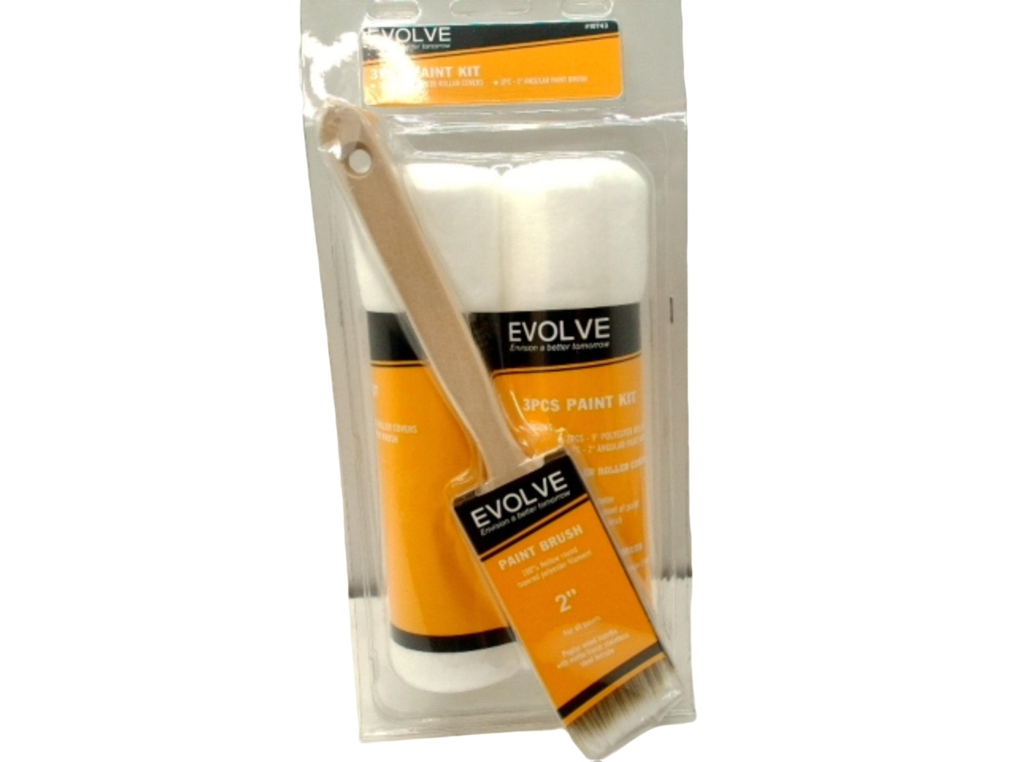 Evolve Paint Roller Kit - 3 - Piece Set with Brush - Brantford Surplus