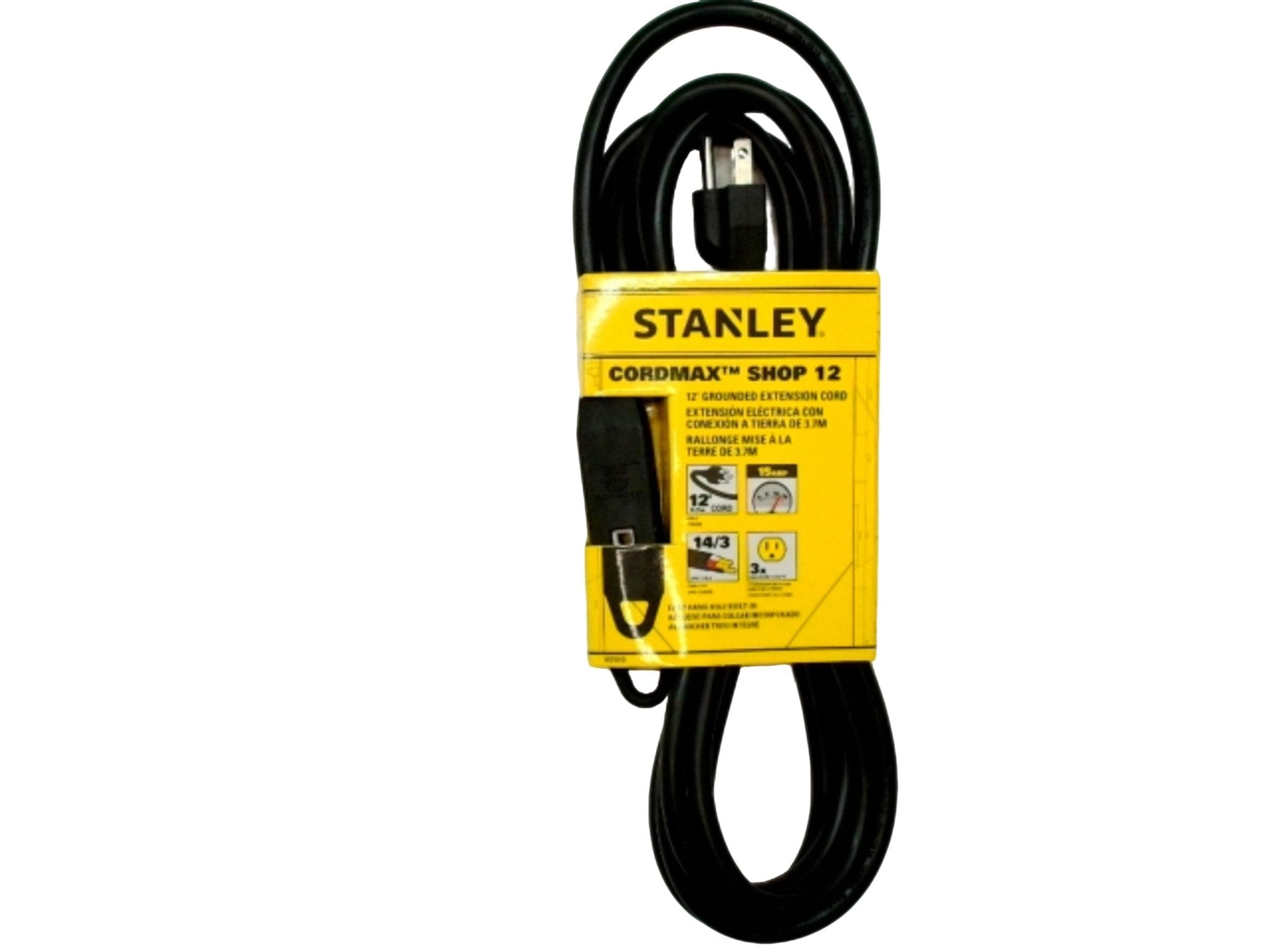 Extension cord 12 foot 14/3 3 outlets Stanley - Brantford Surplus