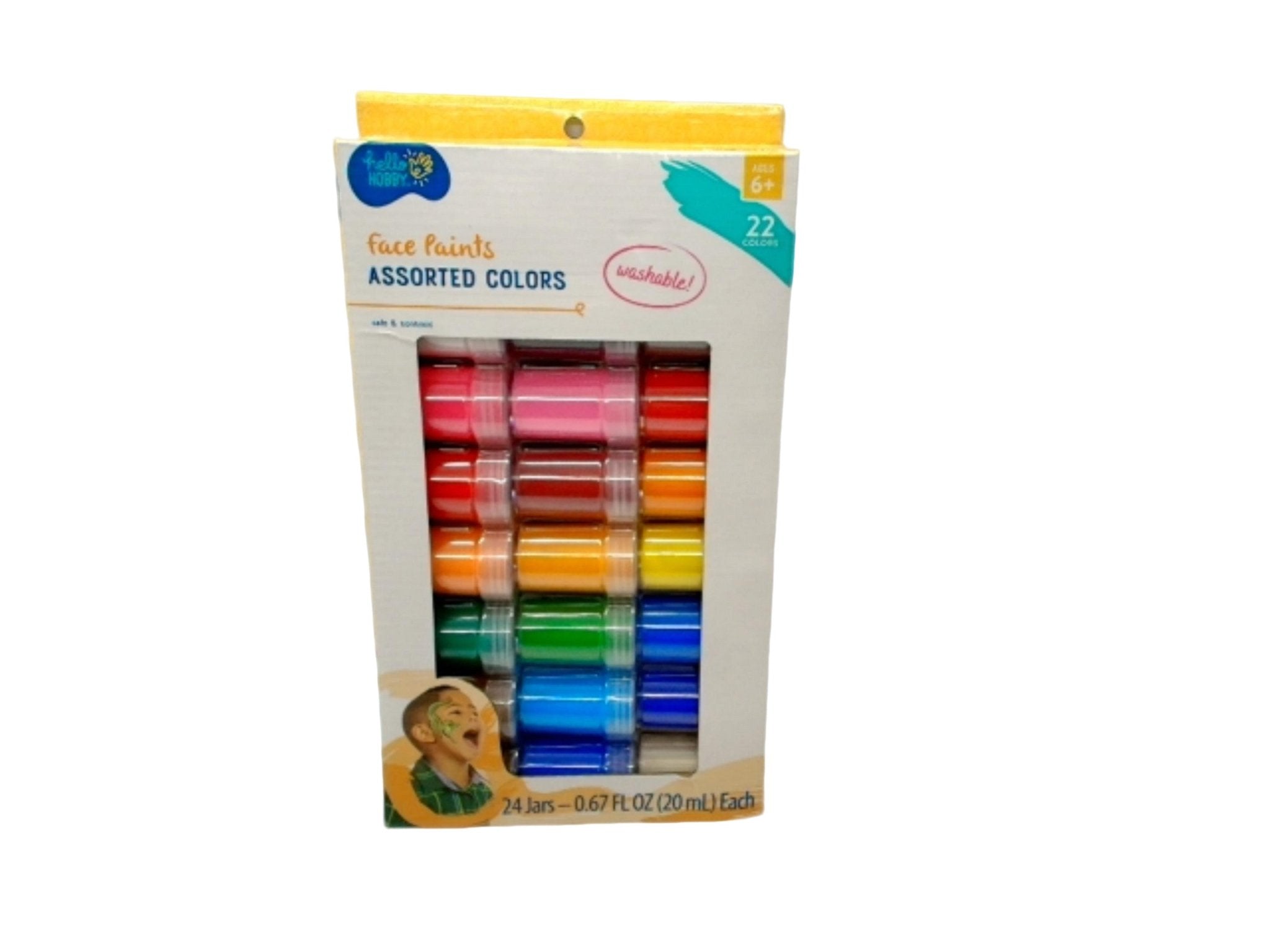 Face Paints 24 Jars 22 Ass't Colors Washable Hello Hobby (ENDCAP) - Brantford Surplus
