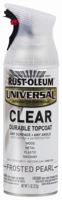 Rust-Oleum Frosted Pearl Topcoat — back of can
