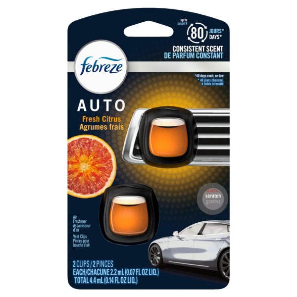 Febreze Citrus Car Air Freshener - Dual Pack - Brantford Surplus
