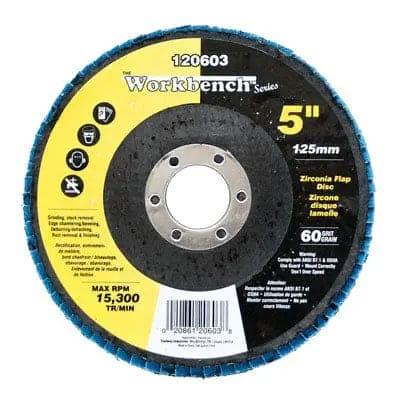 Flap disc 60grit 5 in alum zirconia - Brantford Surplus